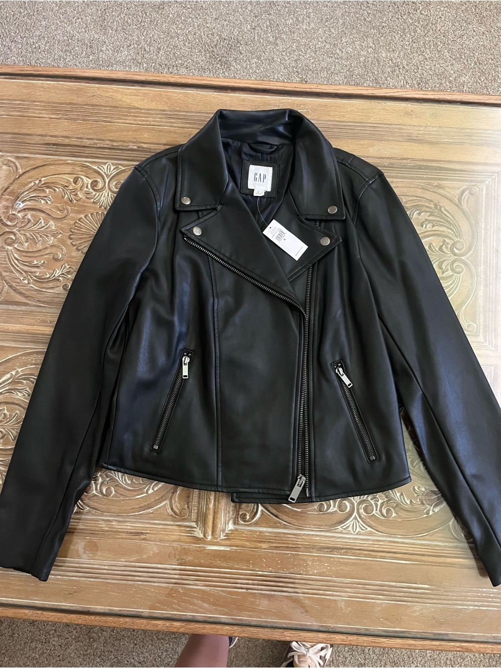 GAP Black Faux Leather Jacket